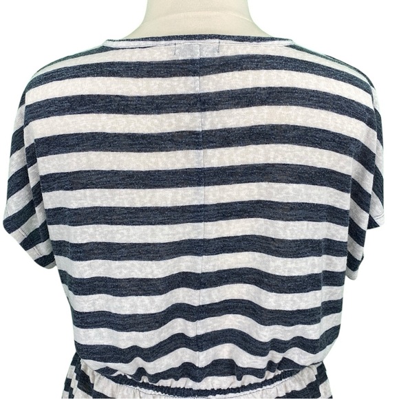 Lane Bryant Casual Blue and White Striped Split Neck Peplum Boho Knit Tunic Top - Picture 11 of 16